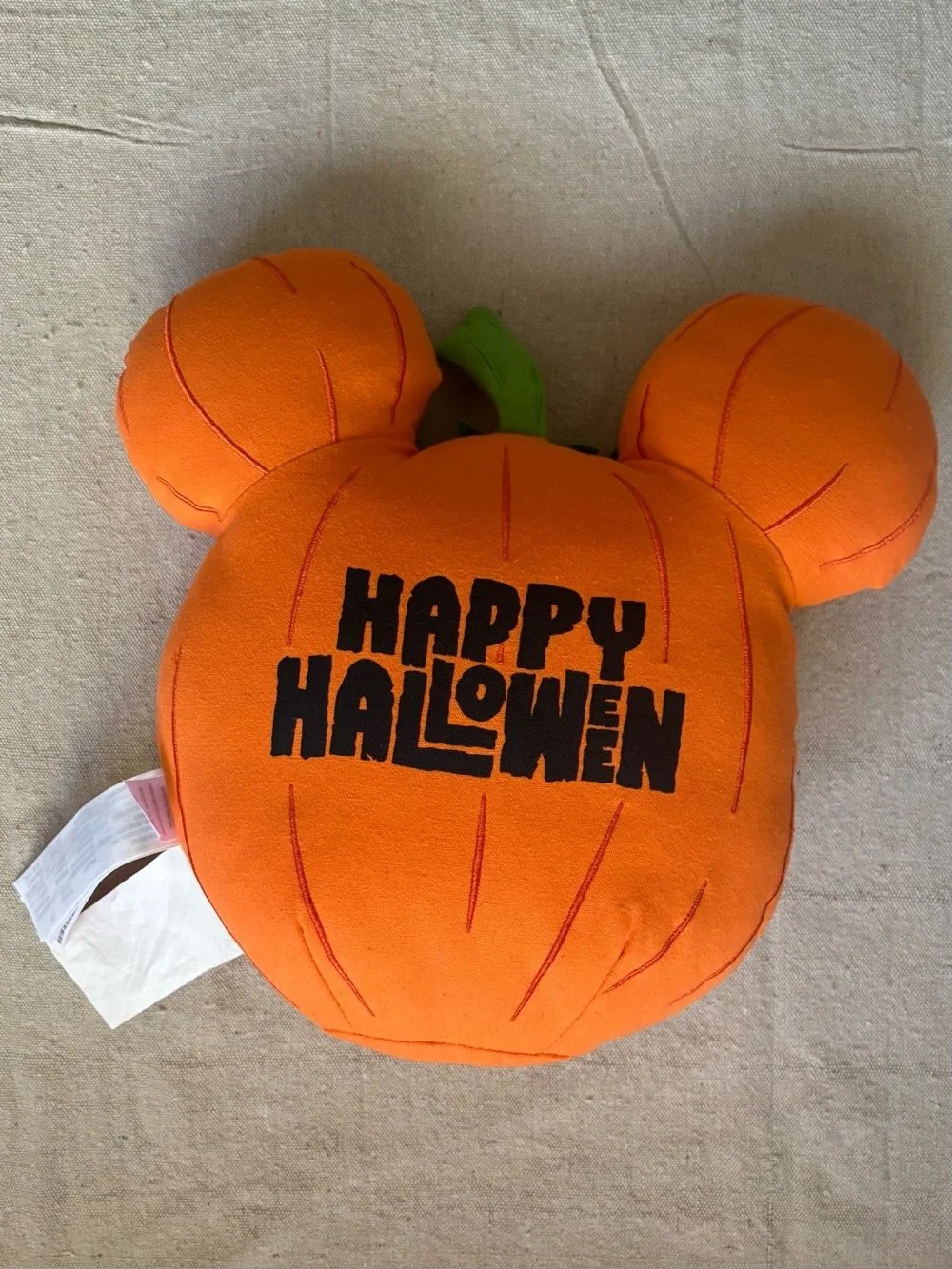 Disney Parks Halloween 2022 Mickey Pumpkin Pillow Jack-O-Lantern Orange Plush